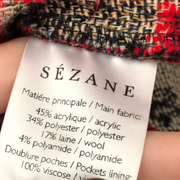 Sézane Robe Paulette Mini Dress in Jacquard Multicolor Tweed Patchwork Size 34 - Picture 8 of 8